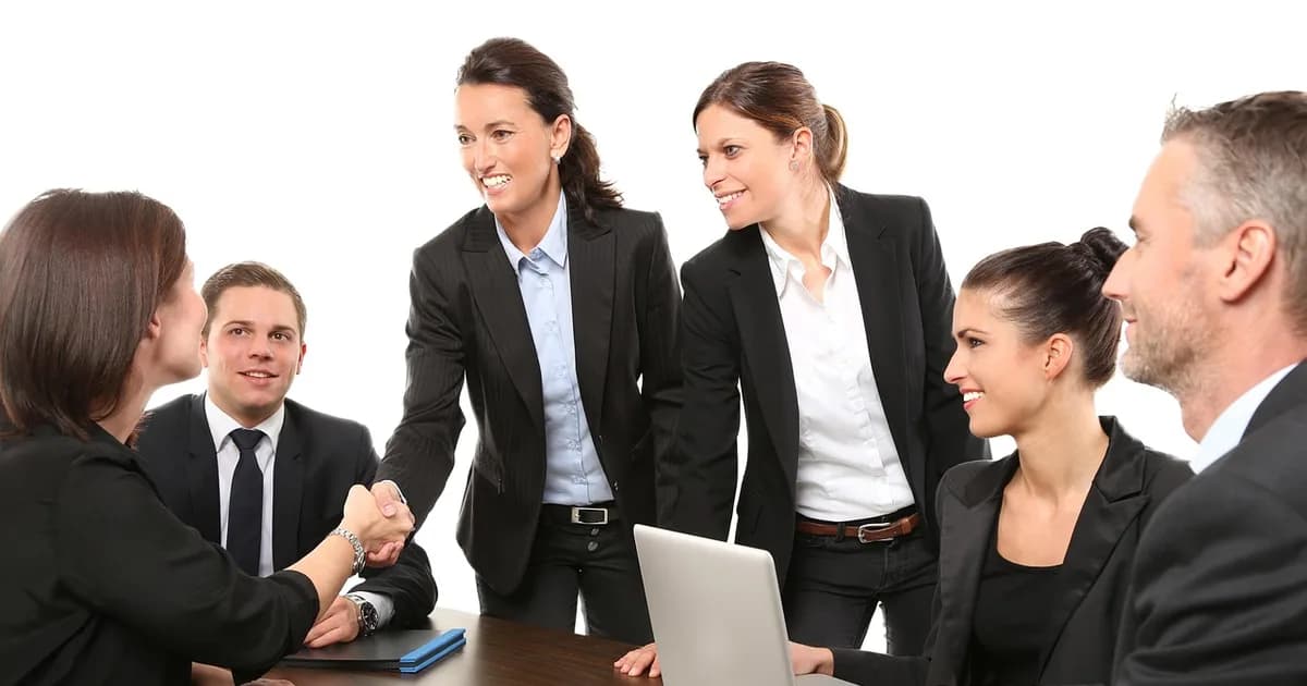 A handshake at a business meeting
