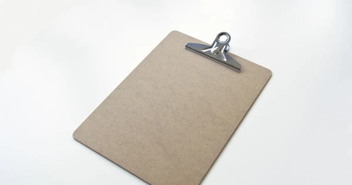 A checklist on a clipboard
