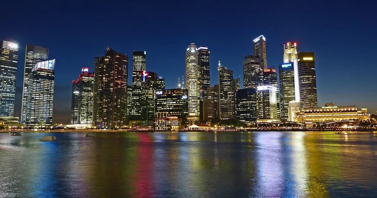 The Singapore city skyline